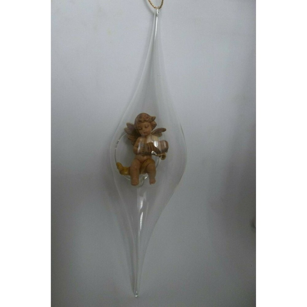 Fontanini Christmas Ornament Angel 9" Long Glass